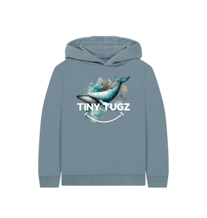 Stone Blue Printed Kids Hoodie