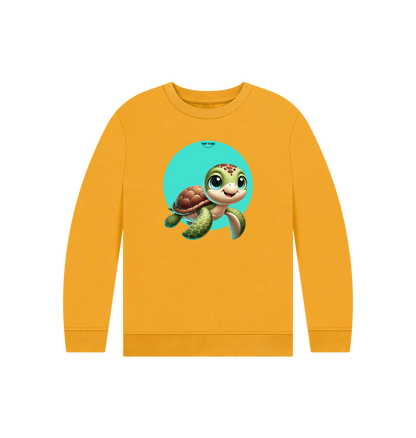 Mustard Printed Kids Jumper