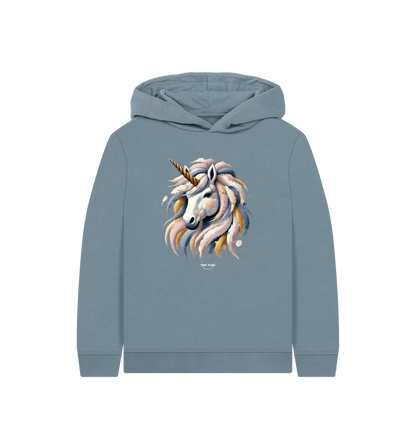Stone Blue Printed Kids Hoodie