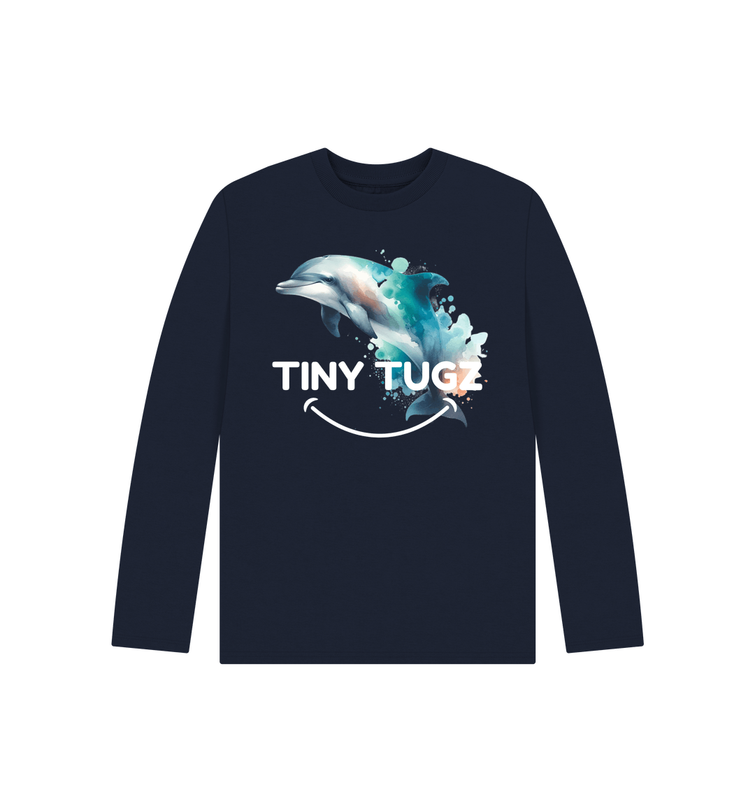 Navy Blue Printed Kids T-Shirt