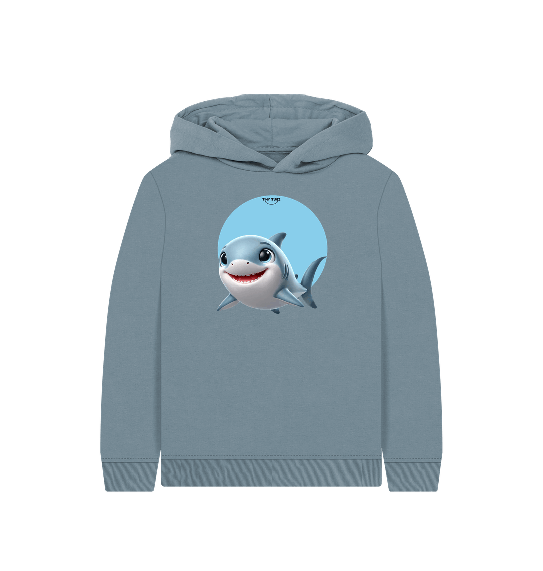 Stone Blue Printed Kids Hoodie