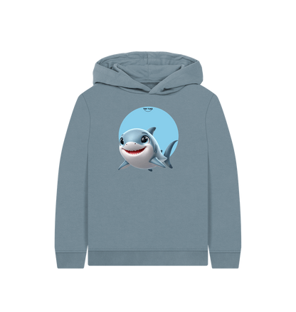 Stone Blue Printed Kids Hoodie