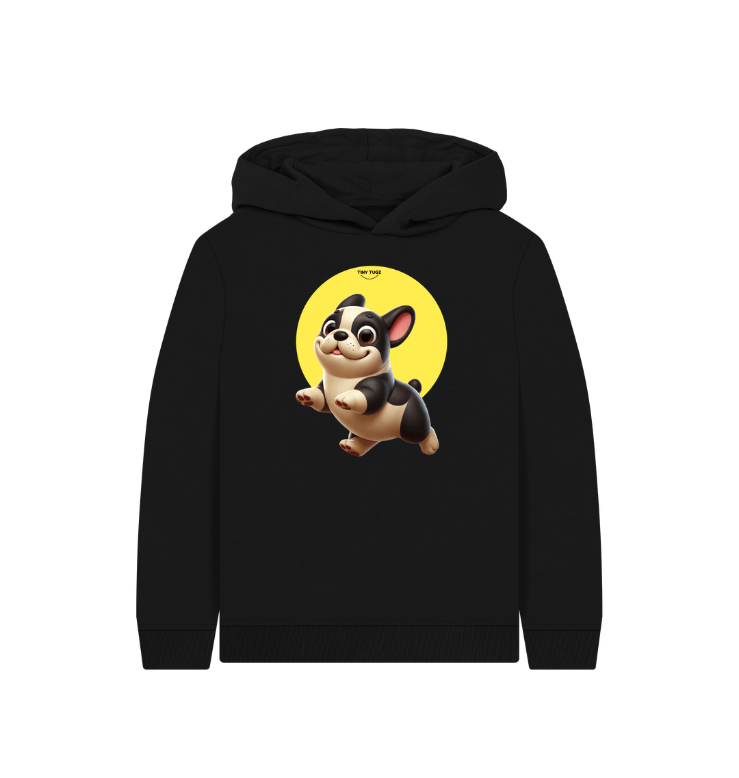 Black Printed Kids Hoodie