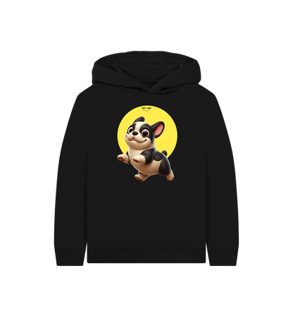 Black Printed Kids Hoodie