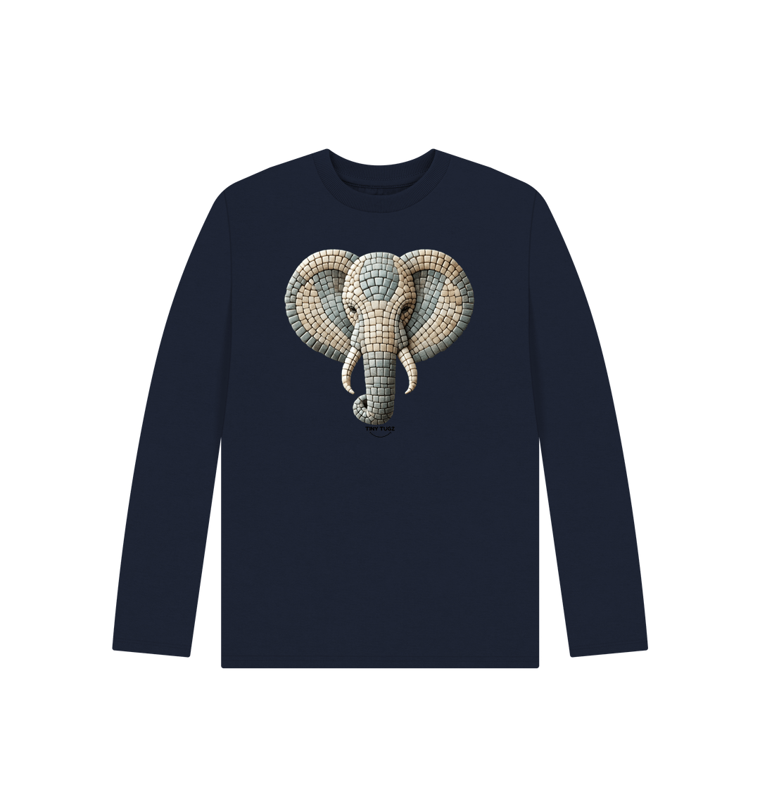 Navy Blue Printed Kids T-Shirt