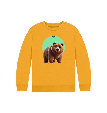 Mustard Printed Kids Jumper