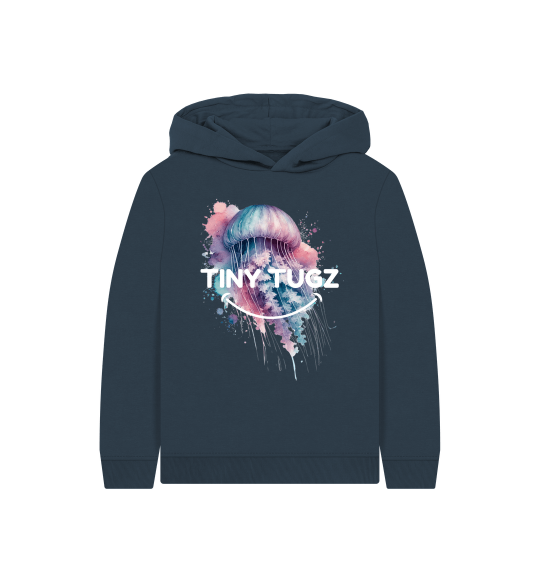 Navy Blue Printed Kids Hoodie