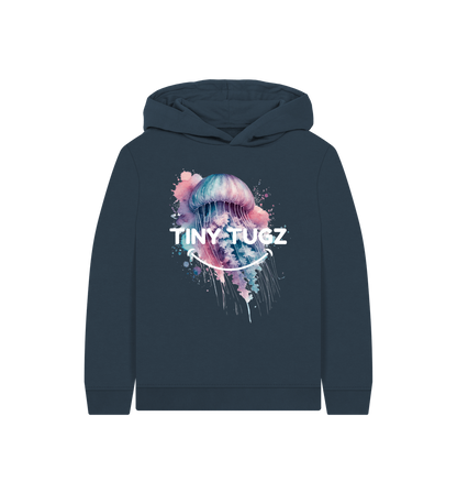 Navy Blue Printed Kids Hoodie