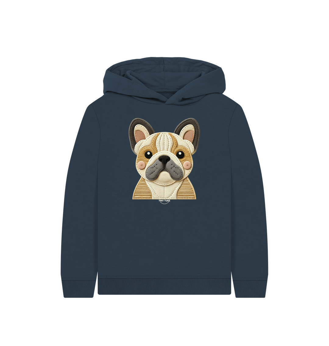 Navy Blue Printed Kids Hoodie