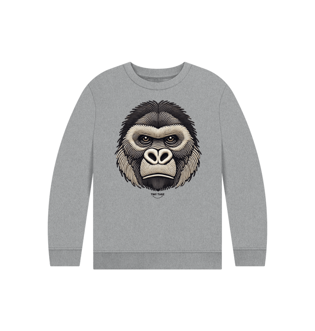 Athletic Grey Printed Kids Jumper