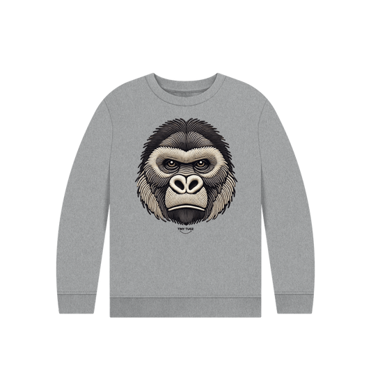 Athletic Grey Printed Kids Jumper