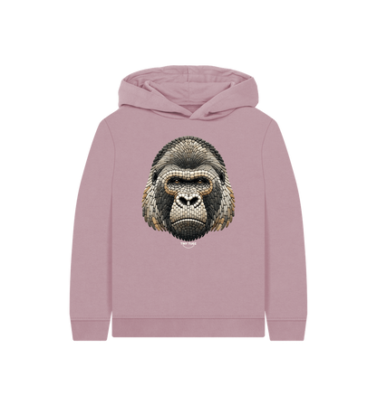 Mauve Printed Kids Hoodie