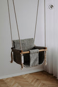 BaBi Baby Swing - Bouclé Night Grey – OEKO-TEX® certified swing, handmade in Estonia