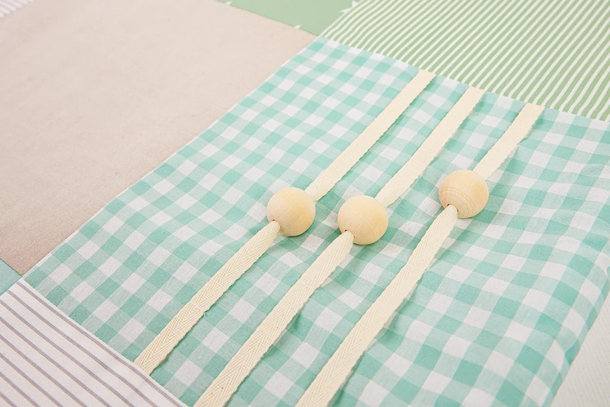GOTS Organic Activity Mat & Arches 100×100 cm for Babies (0–18m) - Mint Green - Tiny Tugz™