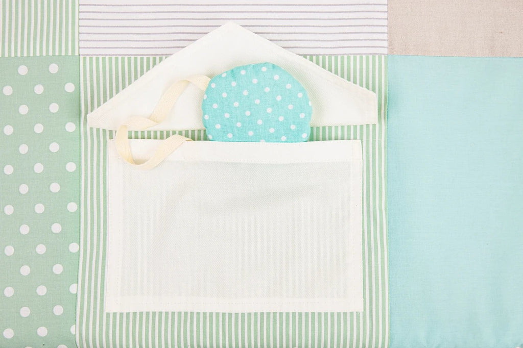 GOTS Organic Activity Mat & Arches 100×100 cm for Babies (0–18m) - Mint Green - Tiny Tugz™