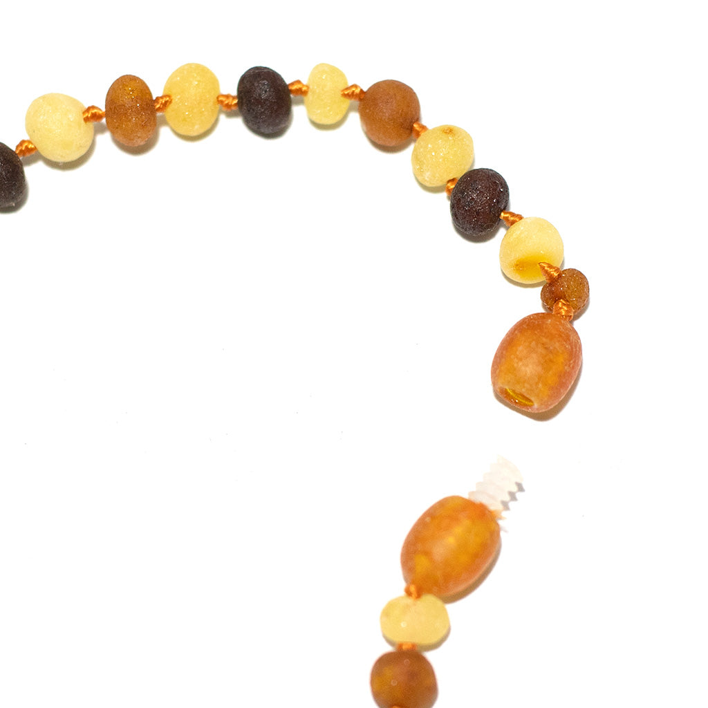 Baby/Child - Amber Necklace - Raw Round Beads - 33cm - 4 Colors