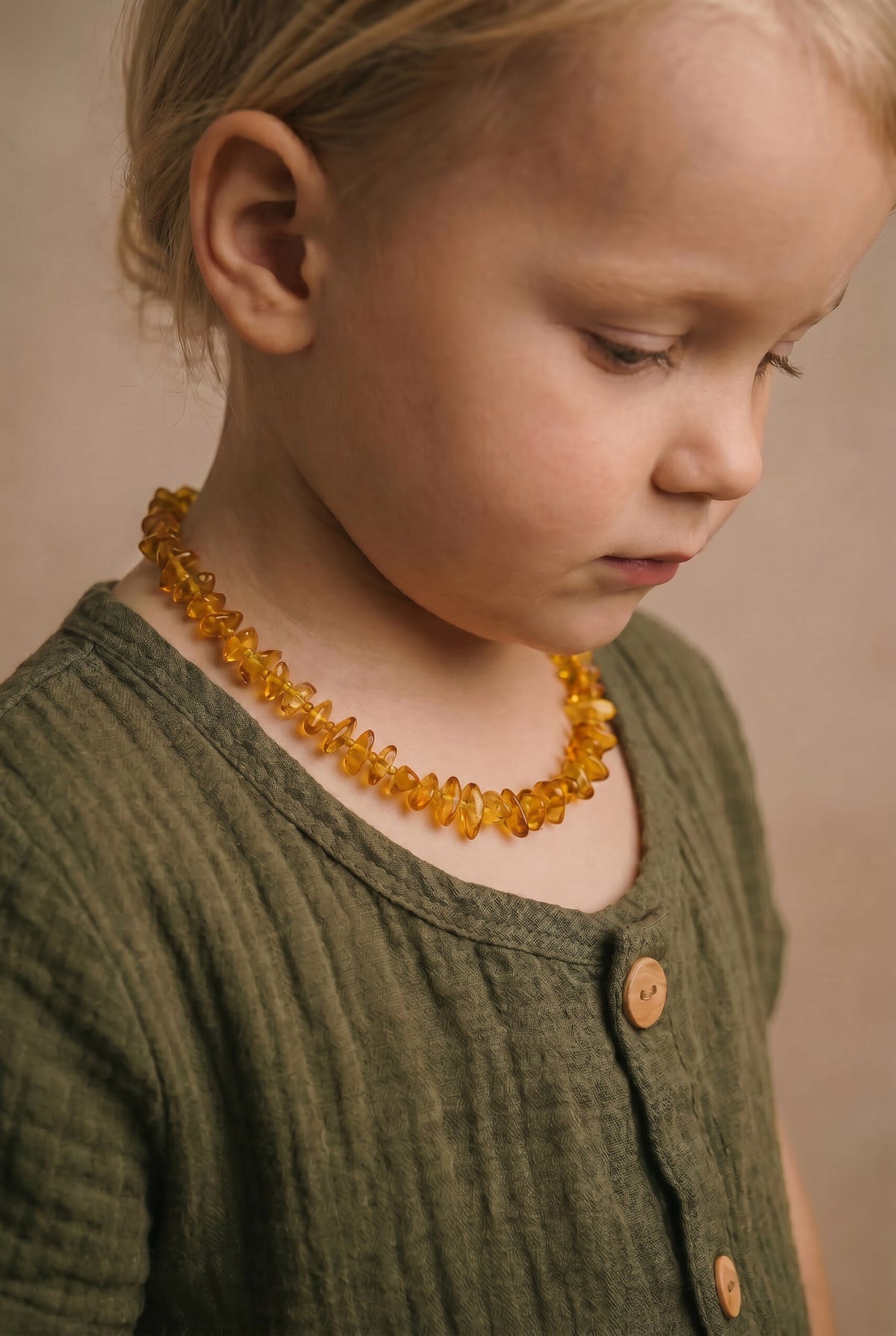 Baby/Child - Amber Necklace - Honey - Chips 33cm