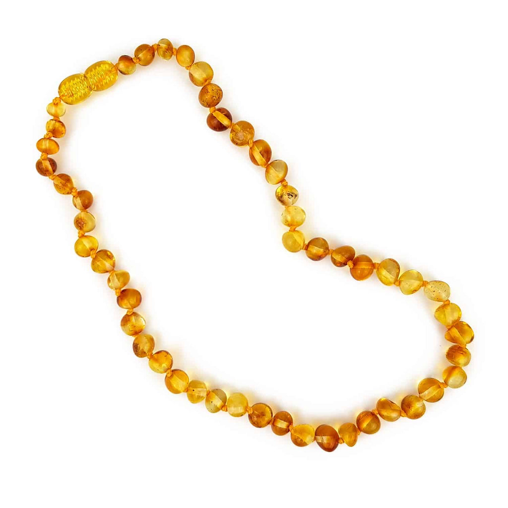 Baby/Child - Amber Necklace - Honey - Polished Round Beads - 33cm