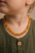 Baby/Child - Amber Necklace - Honey - Polished Round Beads - 33cm