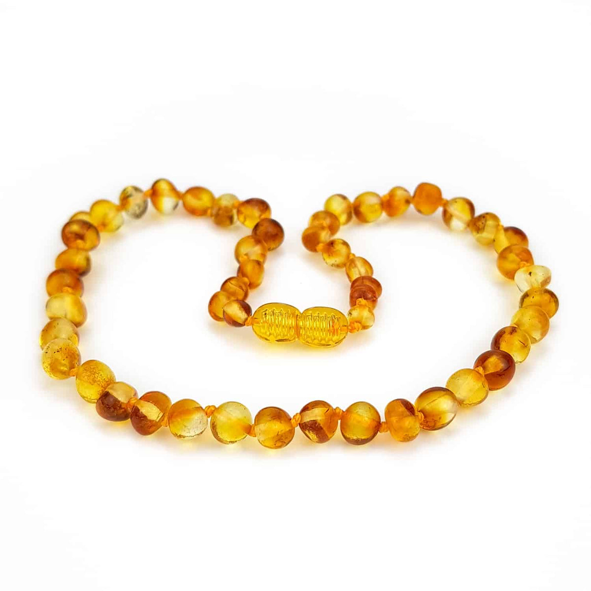 Baby/Child - Amber Necklace - Honey - Polished Round Beads - 33cm