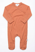 Wool Baby Footed Suit - Merino Wool - Coral Gold
