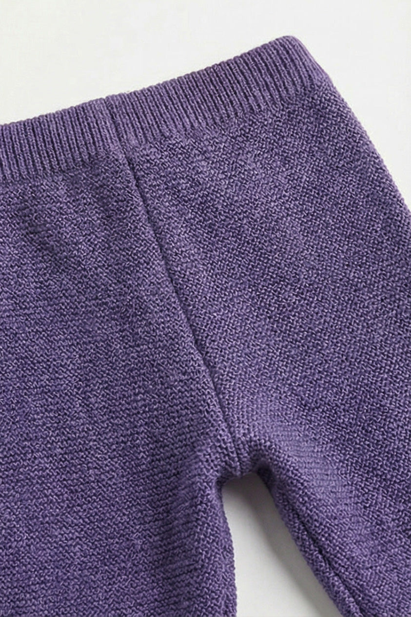 Knitted Merino Wool Baby Pants - Violet