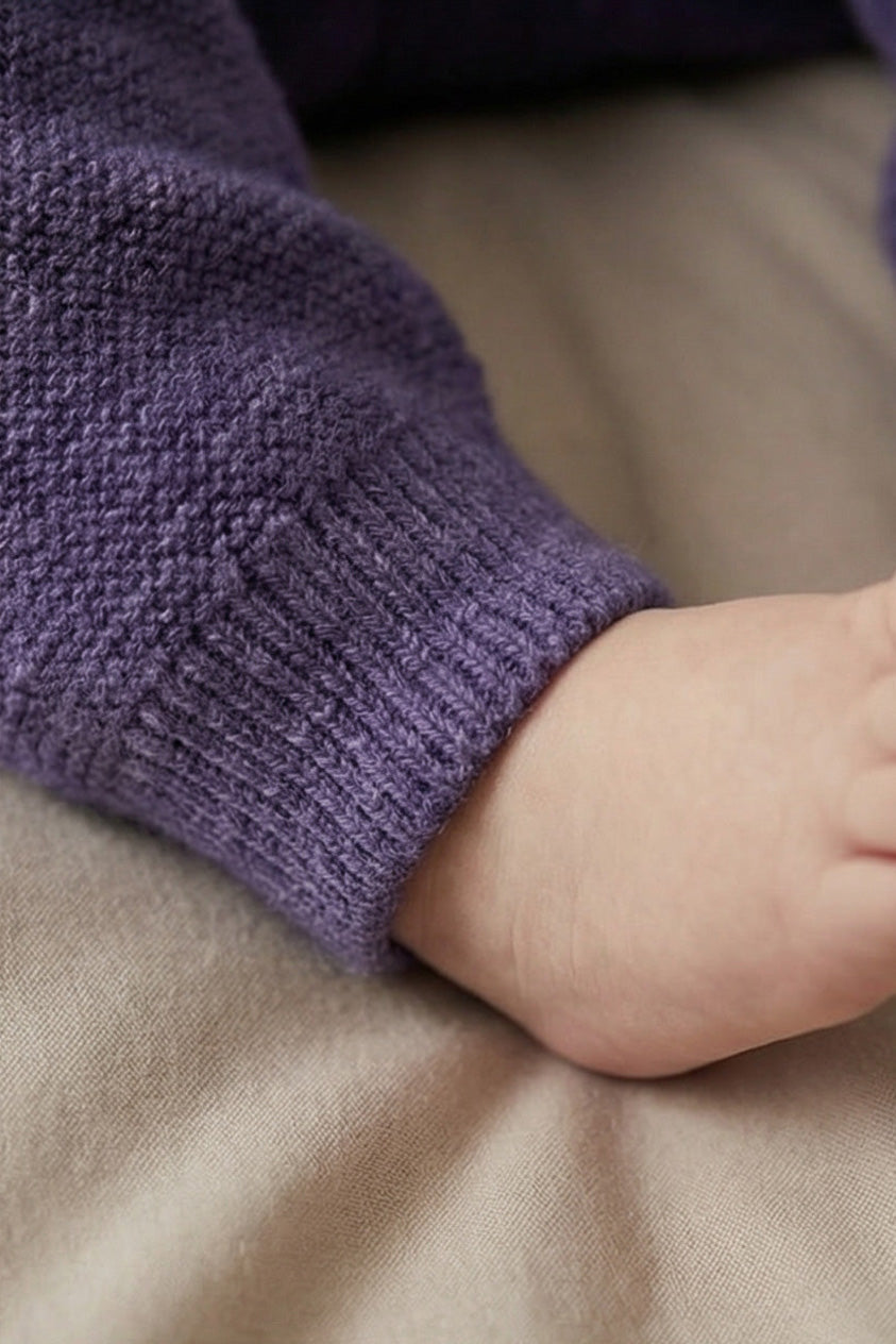 Knitted Merino Wool Baby Pants - Violet