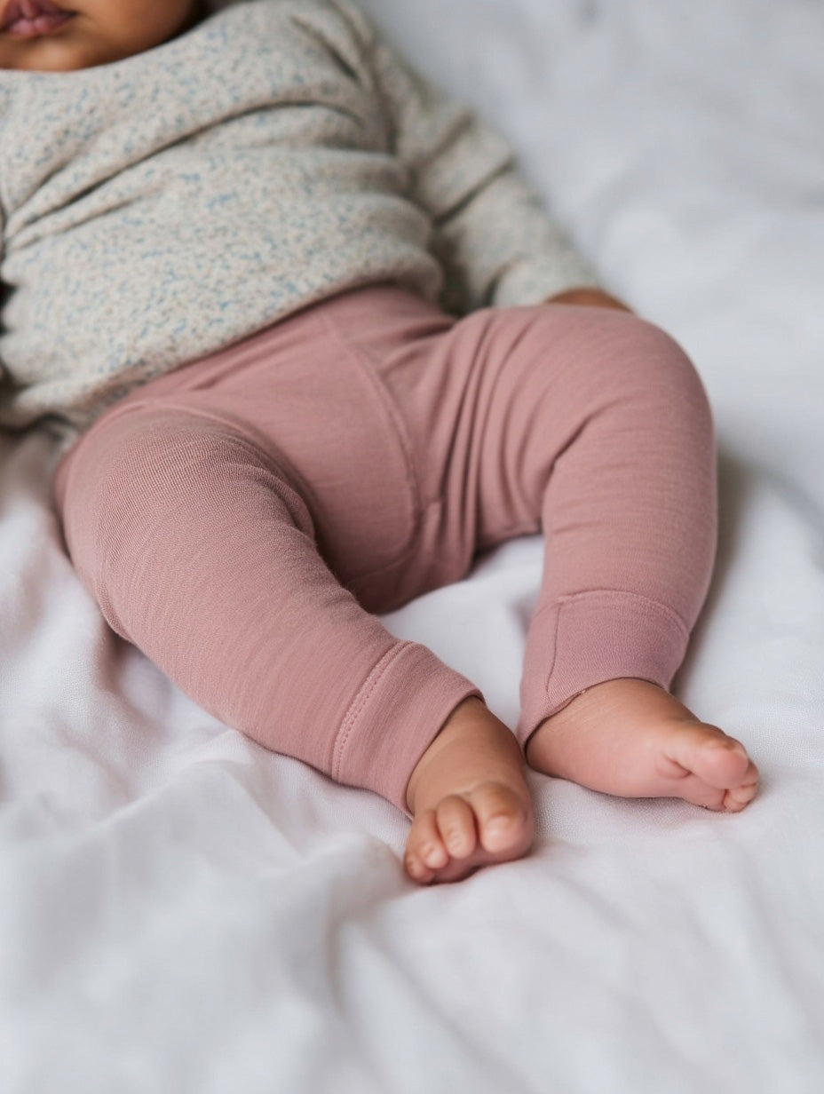 Wool Baby & Children's Pants - Merino Wool - Misty Rose