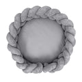 Baby Cocoon with Braided Protective Bumper & Play Mat — Velvet Corduroy (Grey) - Tiny Tugz™