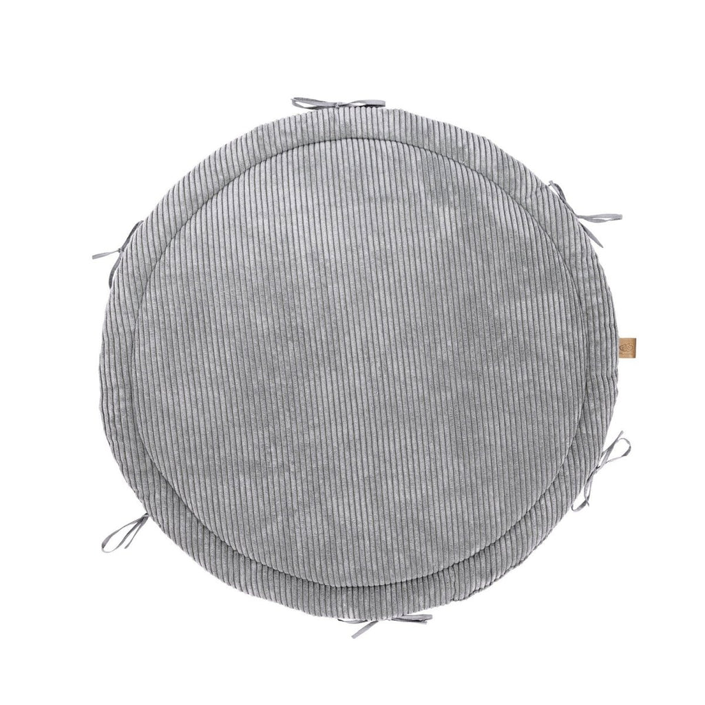 Baby Cocoon with Braided Protective Bumper & Play Mat — Velvet Corduroy (Grey) - Tiny Tugz™