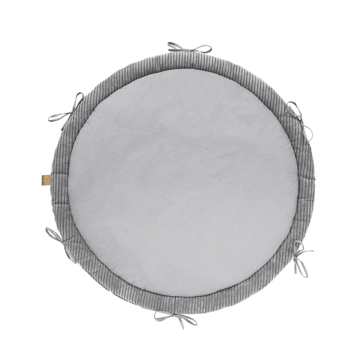 Baby Cocoon with Braided Protective Bumper & Play Mat — Velvet Corduroy (Grey) - Tiny Tugz™
