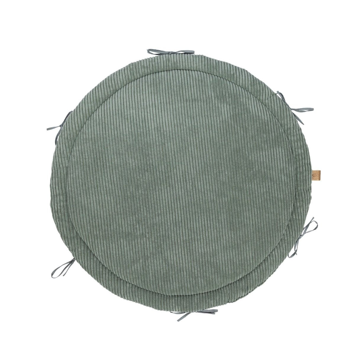 Baby Cocoon with Braided Protective Bumper & Play Mat — Velvet Corduroy (Olive Green) - Tiny Tugz™