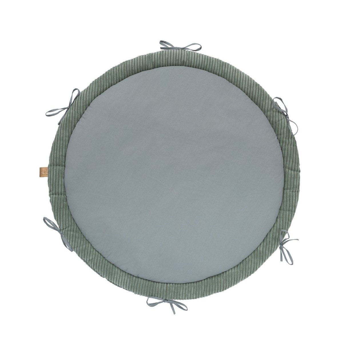 Baby Cocoon with Braided Protective Bumper & Play Mat — Velvet Corduroy (Olive Green) - Tiny Tugz™