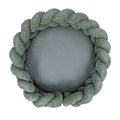 Baby Cocoon with Braided Protective Bumper & Play Mat — Velvet Corduroy (Olive Green) - Tiny Tugz™