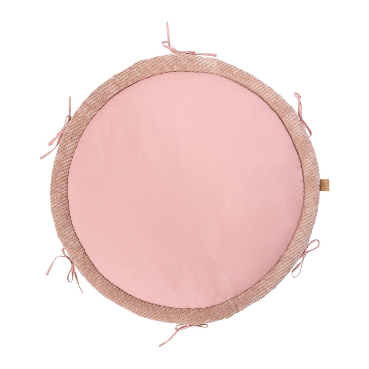 Baby Cocoon with Braided Protective Bumper & Play Mat — Velvet Corduroy (Powder Pink) - Tiny Tugz™