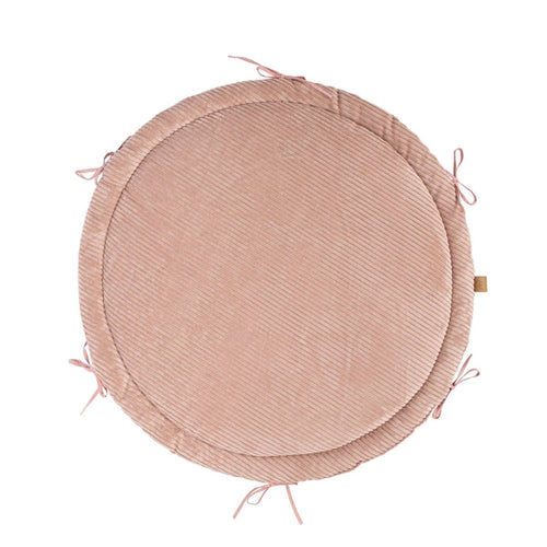 Baby Cocoon with Braided Protective Bumper & Play Mat — Velvet Corduroy (Powder Pink) - Tiny Tugz™