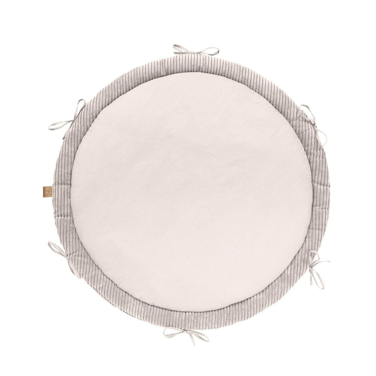 Baby Cocoon with Braided Protective Bumper & Play Mat — Velvet Corduroy (Vanilla) - Tiny Tugz™