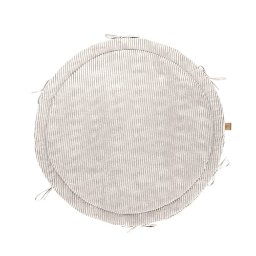 Baby Cocoon with Braided Protective Bumper & Play Mat — Velvet Corduroy (Vanilla) - Tiny Tugz™