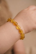 Baby/Child - Amber Bracelet - Oval Raw Beads - Honey - 14cm
