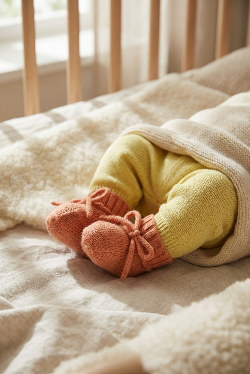 Wool Baby/Newborn Socks - Merino Wool - Peach Fuzz