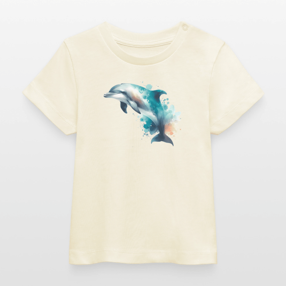 Baby Organic Cotton T-shirt (Dolphin Watercolour Art) - Tiny Tugz™