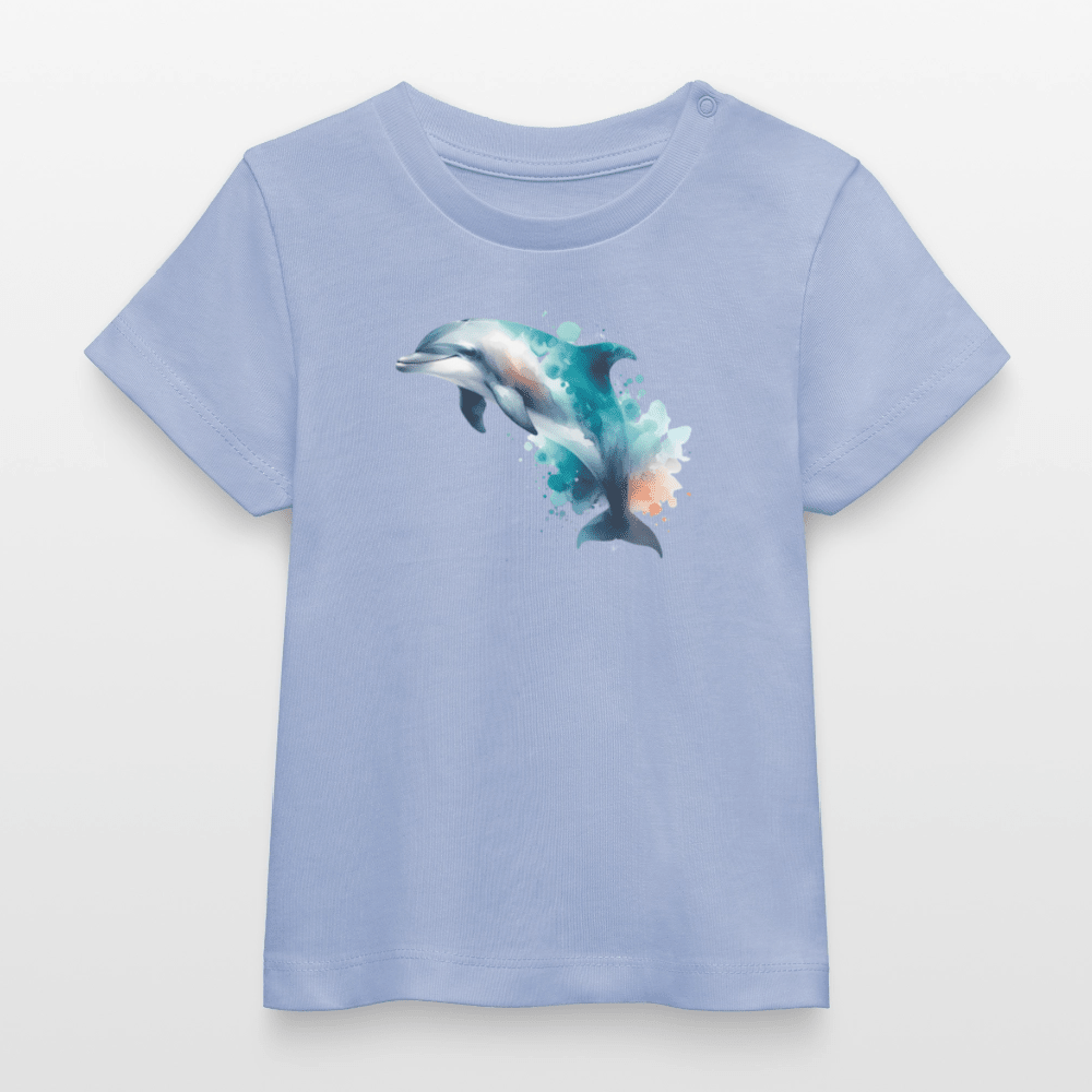 Baby Organic Cotton T-shirt (Dolphin Watercolour Art) - Tiny Tugz™