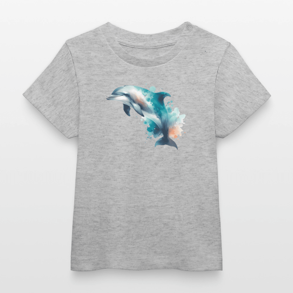 Baby Organic Cotton T-shirt (Dolphin Watercolour Art) - Tiny Tugz™