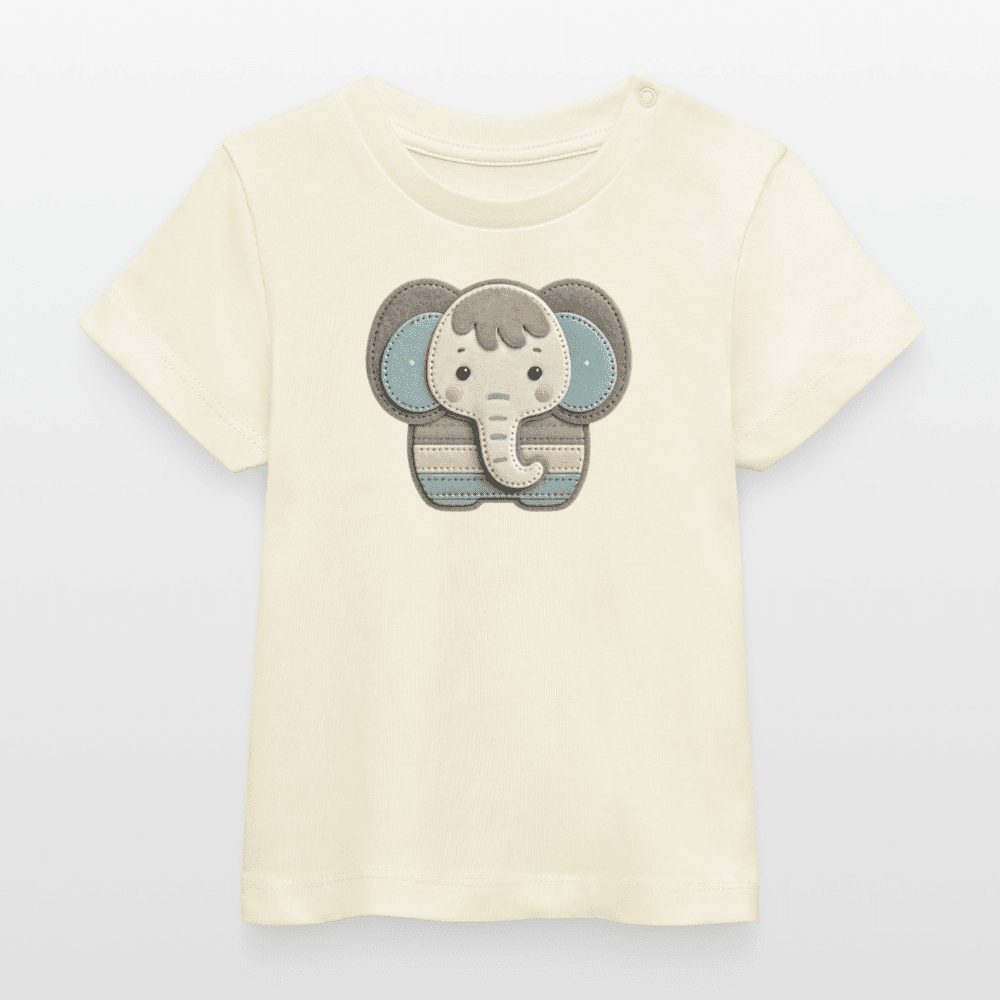 Baby Organic Cotton T-shirt (Felt Appliqué Elephant) - Tiny Tugz™