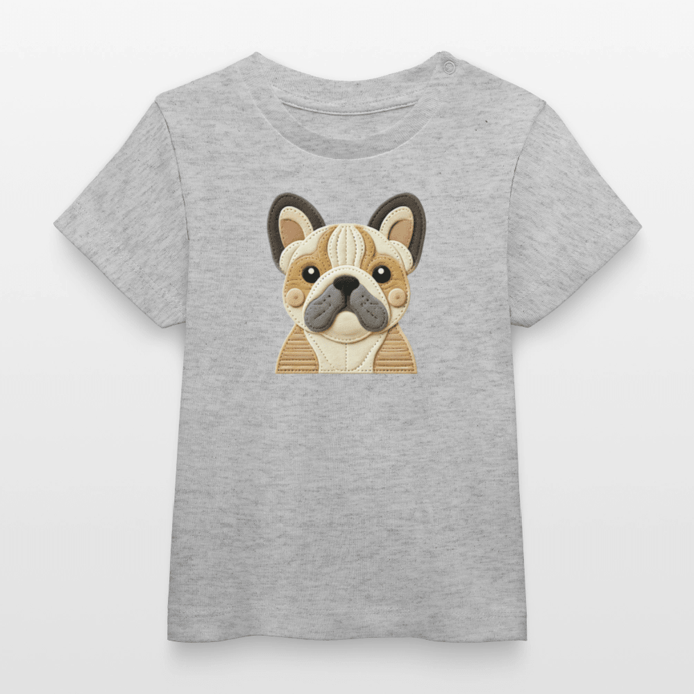 Baby Organic Cotton T-shirt (Felt Appliqué French Bulldog) - Tiny Tugz™
