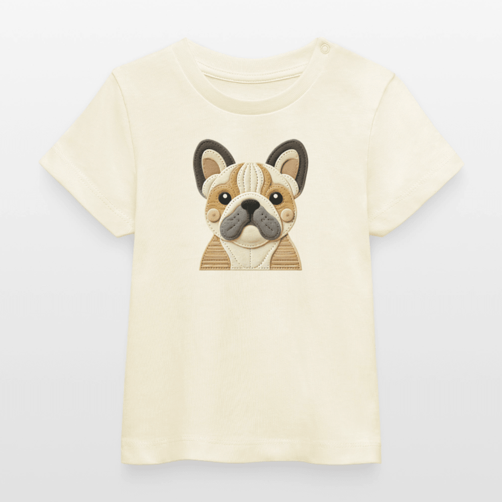 Baby Organic Cotton T-shirt (Felt Appliqué French Bulldog) - Tiny Tugz™