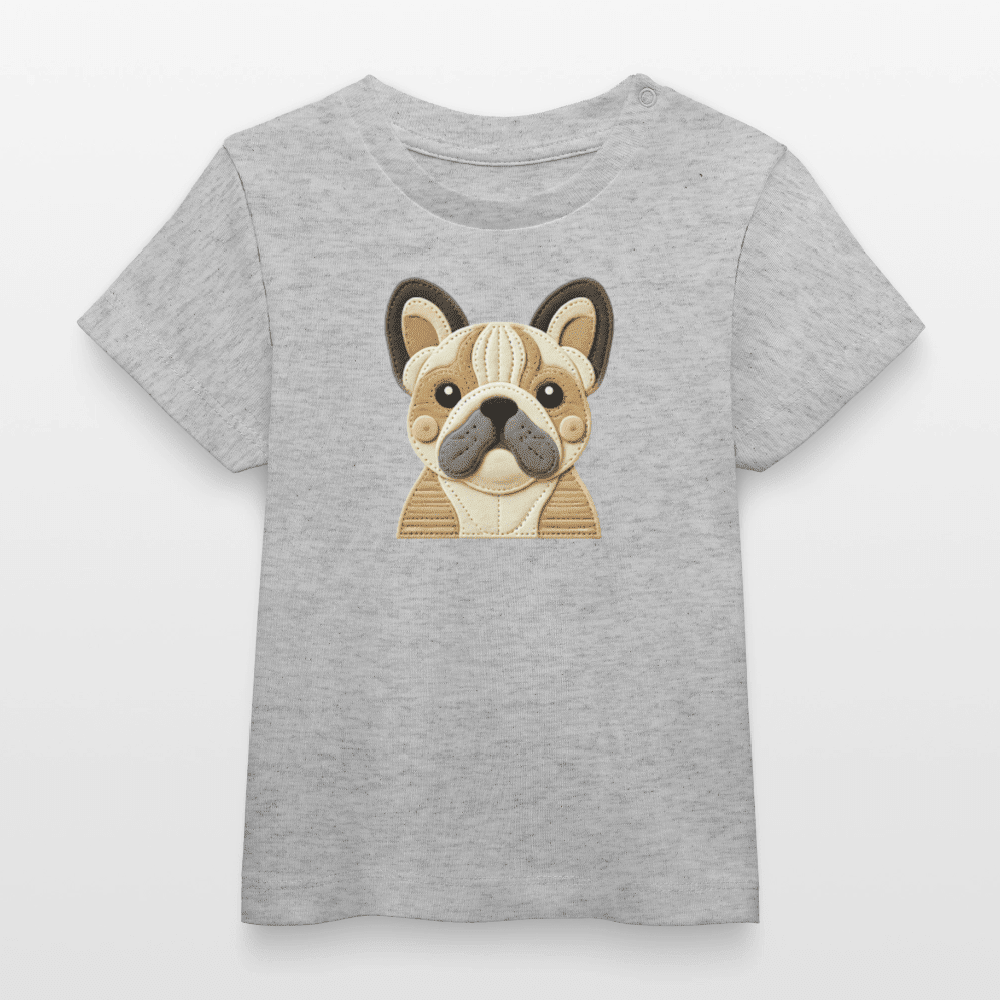 Baby Organic Cotton T-shirt (Felt Appliqué French Bulldog) - Tiny Tugz™