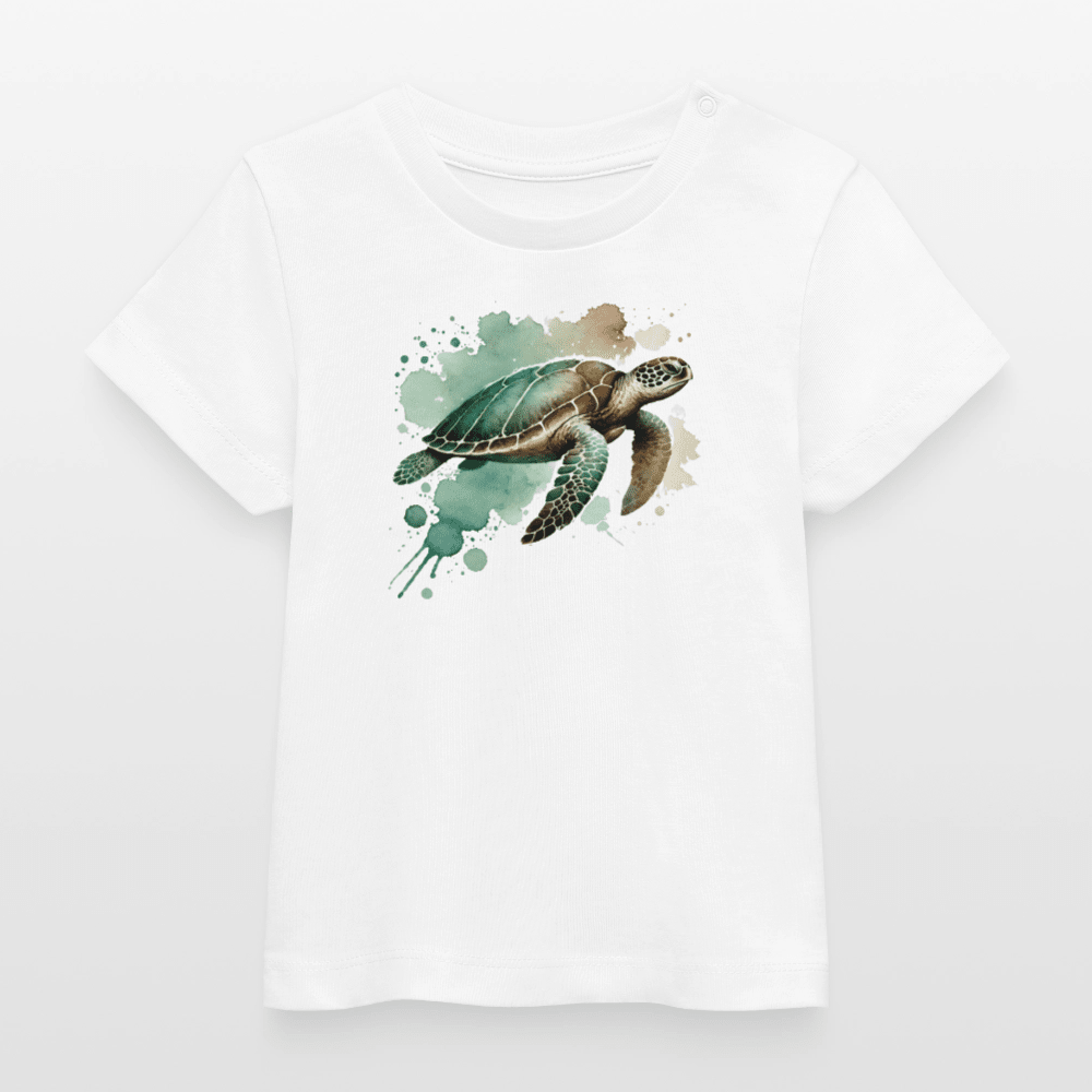 Baby Organic Cotton T-shirt (Turtle Watercolour Art) - Tiny Tugz™