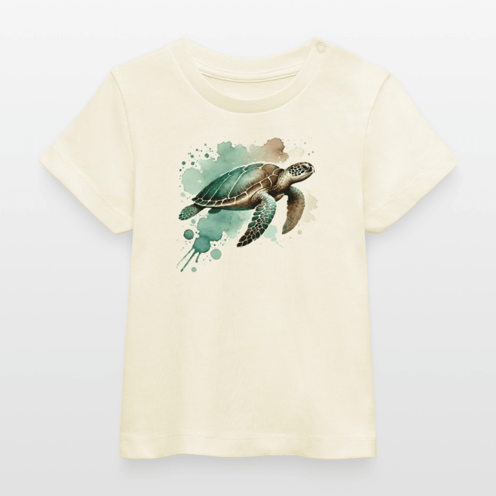 Baby Organic Cotton T-shirt (Turtle Watercolour Art) - Tiny Tugz™