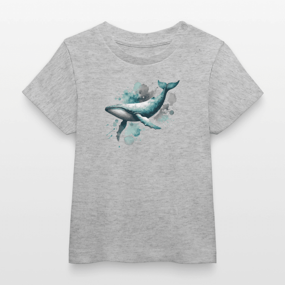 Baby Organic Cotton T-shirt (Whale Watercolour Art) - Tiny Tugz™